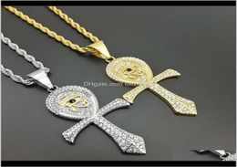 Stainless Steel Men Hip Hop Eye Of Horus Fashion Vintage Ankh Necklace Mens Hiphop Jewelry Gifts 61Bac W5Pvg5520838