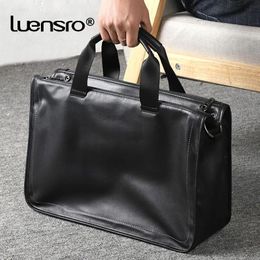 Briefcases 15.6 Inch Laptop Briefcase Large Men Handbag Travel Bags Men Real Leather Shoulder Bags Male Messenger Bag 2020 New Men Bag