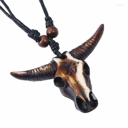 Pendant Necklaces Vintage Resin Cow Head Necklace Minority Tourist Area Shop Accessories