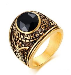 2018 New Arrival quot United States quot Stainless Steel Ring with blackredblue Rhinestones for men and woman Size 6279542