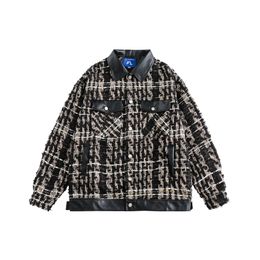 Autumn Vintage Woven Plaid Design Casual Jacket Men's and Women's Fashion Brand Jacket