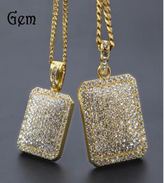 Mens Hip Hop Gold Chain Fashion Jewellery Full Rhinestone Pendant Necklaces Gold Filled Hiphop Zodiac Jewellery Men Cuban Chain Neckla2069878