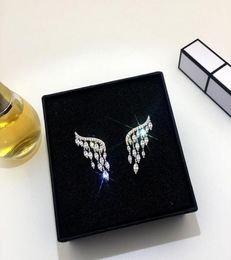 2021 NEW designer Jewellery Angel wing Earrings Fairy Butterfly super flash sexy versatile temperament S925 silver needle small Tass2693609