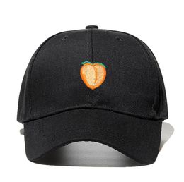2019 Pure color cotton cap peach embroidery baseball cap fashion men and women adjustable adult sunscreen hip hop hat Dropshipp4019478