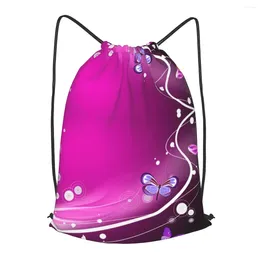 Shopping Bags Pink Butter- Design Drawstring Backpack Men Gym Workout Fitness Sports Bag Bundled Yoga For Women