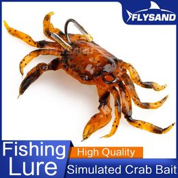 FLYSAND Bionic Crab Silicone Soft Bait Artificial Lifelike Sharp Hook Fishing Lure Freshwater Fish Jig Head Baits Tackle 231226