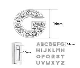 1300pcslot 10mm AZ Bling full rhinestones Slide letter Charms DIY Alphabet fit for 10MMdiy wristband keychains9904467