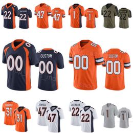 Man Woman Youth Football 1 K J Hamler Jersey 49 Alex Singleton 47 Josey Jewell 22 Kareem Jackson 31 Justin Simmons 85 Albert Okwuegbunam Stitched Blue Orange White