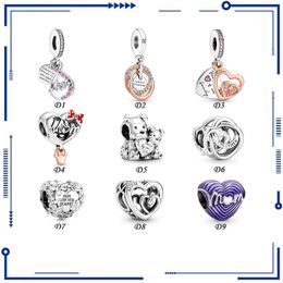 925 Silver 2022 Mother's Day New Product Love Shaped Charming Bear Bracelet PAN Beads DIY Beads Charming Women's Jewellery Gifts Free Shipping