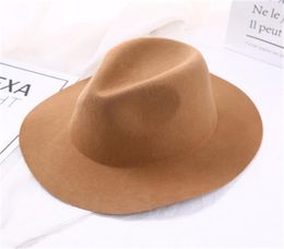 Wavy brim fedora hat women artificial wool Solid Colour fall hats for women fashionable Felt hat Vintage Hats classic sombrero2593137