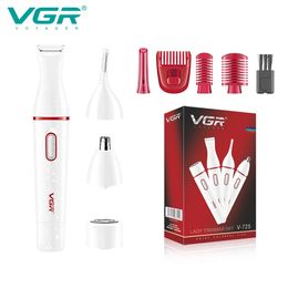 VGR Hårborttagningsverktyg Electric Epilator Trimmer Portable Nose and Ear Hairs Trimmer Ben Body Epilator för kvinnor V-725 231225