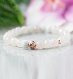 MG1053 Rose Quartz Bracelet for Women Aromatherapy Jewelry Essential Oil Diffuser Bracelet Rose Gold Lava Rock Gemstone Bracelet9228705