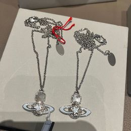 Lady Designer Pendant Necklaces Saturn Blue Star Meteor Pentagram Necklace Niche Sweet Cool Chain