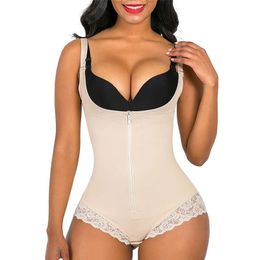 Postpartum Body Shaper Shapewear for Pregnant Women Seamless Corset Tummy Control Colombian girdle Lace Zipper OpenBust Bodysuit 231225