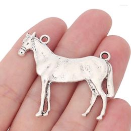 Pendant Necklaces 5 X Tibetan Silver Large Hammered Horse Charms Pendants For DIY Necklace Jewellery Making Findings Accessories 49x42mm