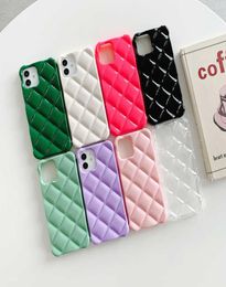 Fashion Rhombic pattern Candy color Phone Cases For iPhone 13 Pro max 12 11 X XR XS XSMAX 6 7 8 SE frosted Cover Mobile Phone Case6006719