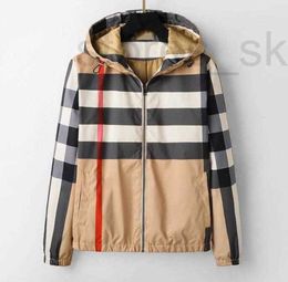 Men's Jackets Designer plaid jackets B long sleeve zipper men designer jacket spring hooded mens coats T4JK