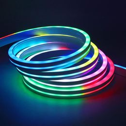 Strips WS2812B RGB Neon Strip Light DC5V Outdoor Waterproof Flexible Dimmable 5V USB LED Tape Dream Colour 1 2 3 4 5m323U