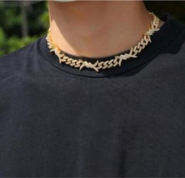 New style thorns diamond NeckalceHiphop wire chain Necklace diamante Chainshigh quality fashion rock and rap neckalce jewelerys5429791