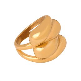 Creative Women'S Alien Ring Stainless Steel Plated 18k Gold Fashion Party Jewelry