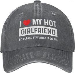 Ball Caps Funny Hat I Love My Girlfriend So Please Stays Away For Women Baseball Fashionable