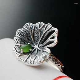 Cluster Rings 925sterling Silver Jewellery Wholesale Is Hollow-out Lotus Leaves 925 Ring Opening A Successful Career