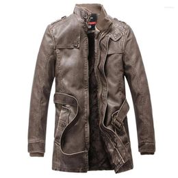 Men's Jackets Winter Jacket Men Brand Windproof Leather Mens Stand Collar Thicken Fleece Warm Coats Outwear Clothes