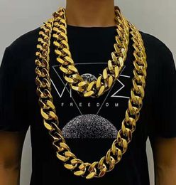 Chains Width 35mm 45mm Personality Large Chain Thick Gold Necklace Men Domineering Hip Hop Goth Halloween Treasure Riche Jewelry G8053023