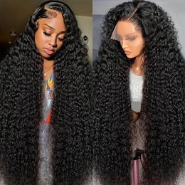 250 Density Pre Plucked Deep Wave Human Hair Wigs For Women 13x4 Curly Lace Front Wig 13x6 Hd Transparent Frontal 231226