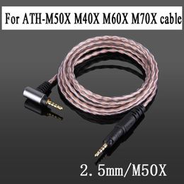 Earphones For ATHM50X M40X M60X M70X Etc Headphone Upgrade Cable 4.4mm 2.5mm Balance Cable 3.5mm Stereo 100% Single Crystal Copper Wire
