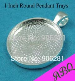 Whole1 Inch Round Pendant Tray 25mm Cabochon Setting Round Bezel Pendant Blanks Blank Cameo SettingsRandom colors8991737