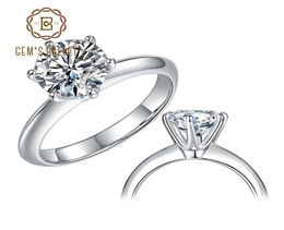 GEM039S BALLET 925 Sterling Silver Moissanite Ring 1ct 2ct 3ct Round Moissanite Diamond Solitaire Engagement Rings For Women14687304