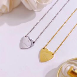 Necklaces Pendant Necklaces Pendant Necklaces Europe America Fashion Style Lady 316L Titanium steel Engraved Letter 18K Plated Gold Necklace