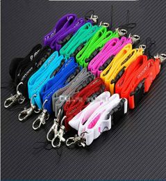 50pcslot Love Neck Strap pink narrow Lanyard 5015cm Necklace With Silver Metal Clip Multi Colour Key Phone Work ID Card Holder W8950572