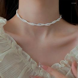 Pendant Necklaces South Korea Autumn And Winter Vintage Simple Crystal Wrap Simulated-pearl Pendants Necklace Fashion Women Jewellery Gifts