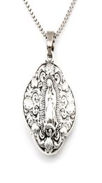 10pcslots Antique silver Virgin Mary religion Alloy Charms Pendant Necklaces travel protection Pendants Necklaces 24inches Chains6411190