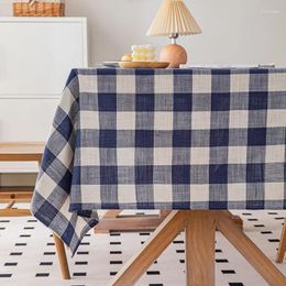 Table Cloth Simple Cheque Tablecloth Small Fresh Ins Wind Rectangular Anti-ironing Mat Desk Cover