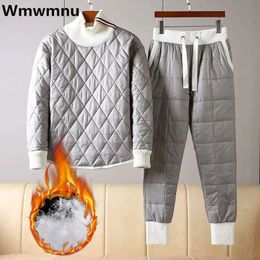 Windbreak Dowm Cotton Tracksuit 2 Piece Set Winter Warm Casual Turtleneck Sweatsuits Conjuntos Thicken Harem Jogger Pants Outfit 231226