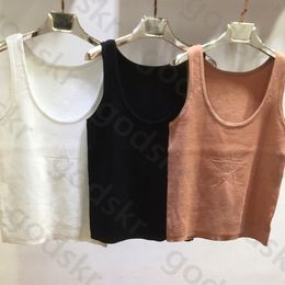 Sexy Crew Neck Tank Top Womens Designer Slim Knitwear Fashion Casual Sleeveless Crop Tops Solid Color Vest