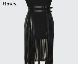 Belts For Women PU Leather Short Long Tassel Skirt Club Party Slim Fringe Female Skirt Black Decorative Summer Dress 2020 New CX203638702