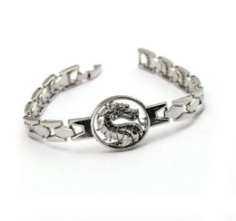 Charm Bracelets Classic Game Souvenir Mortal Kombat Jewelry Dragon Silver Chain Bracelet Trendy Metal Men Gift3007691