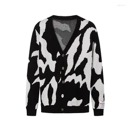 Men's Jackets RRR123 Fashion Brand Niche Retro Camouflage Color Jacquard Sweater Cardigan Coat Men And Women The Same