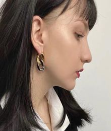 Women Ear studs Dangle Chandelier Earrings European and American Unique Shaped B letters Pendant shiny nonfading Brass Earring 7108229