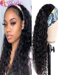 Lace Wigs Headband Wig Human Hair Water Wave Full Remy Glueless Half Natural For Women Yepei68259906418753