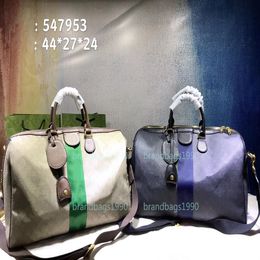 44 Cm Classical Women Travel Bag fashion Men Travelling genuine leather Trim luggage duffel bags Canvas handbag313I