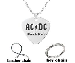 Rock band charm pendant necklace beaded chain long chain Laser Printing gift Guitar Picks 1.8mm stainless steel jewelry9853486