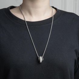 Pendant Necklaces 2023 Titanium Steel Double Ring Men's Necklace Designer Luxury Couple Sweater Chain Women's Jewellery Gift