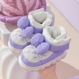 Boots WTEMPO Winter Women Home Furry Slippers Soft Plush Slides House Warm Platform Shoes Couples Closed Cotton