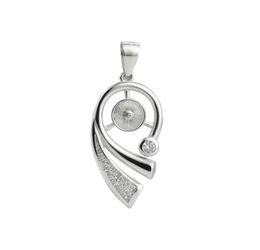 925 Sterling Silver Blank Pendant Settings Base Cubic Zirconia Pearl Findings DIY Jewellery Making 5 Pieces3719313