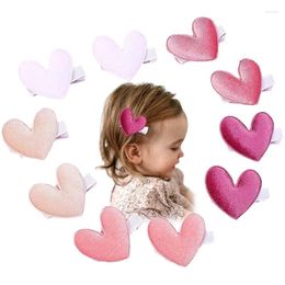 Hair Accessories Ncmama 10Pcs/set Velvet Heart Clips For Baby Girl Cute Children Side Hairpin Clip Kids Headdress Korean